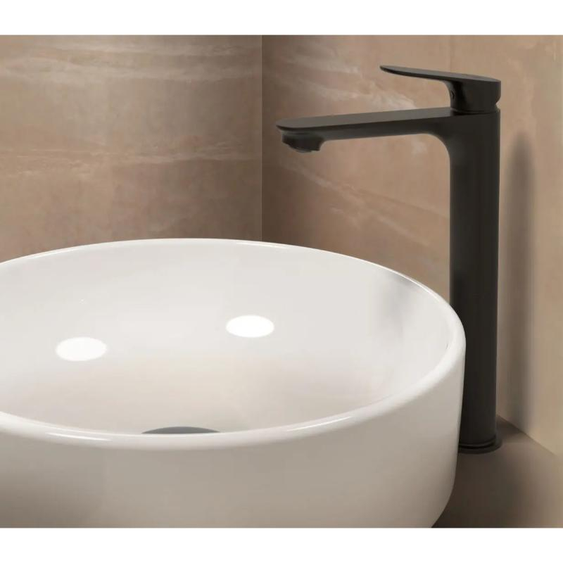 Baterie înaltă pentru lavoar Ideal Standard, Ceralife O 240 BlueStart, fără ventil, negru mat